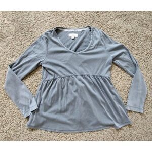 Koolaburra by UGG Essentials Top Women's Size S Grey Turbulence Sand Wash Peplum